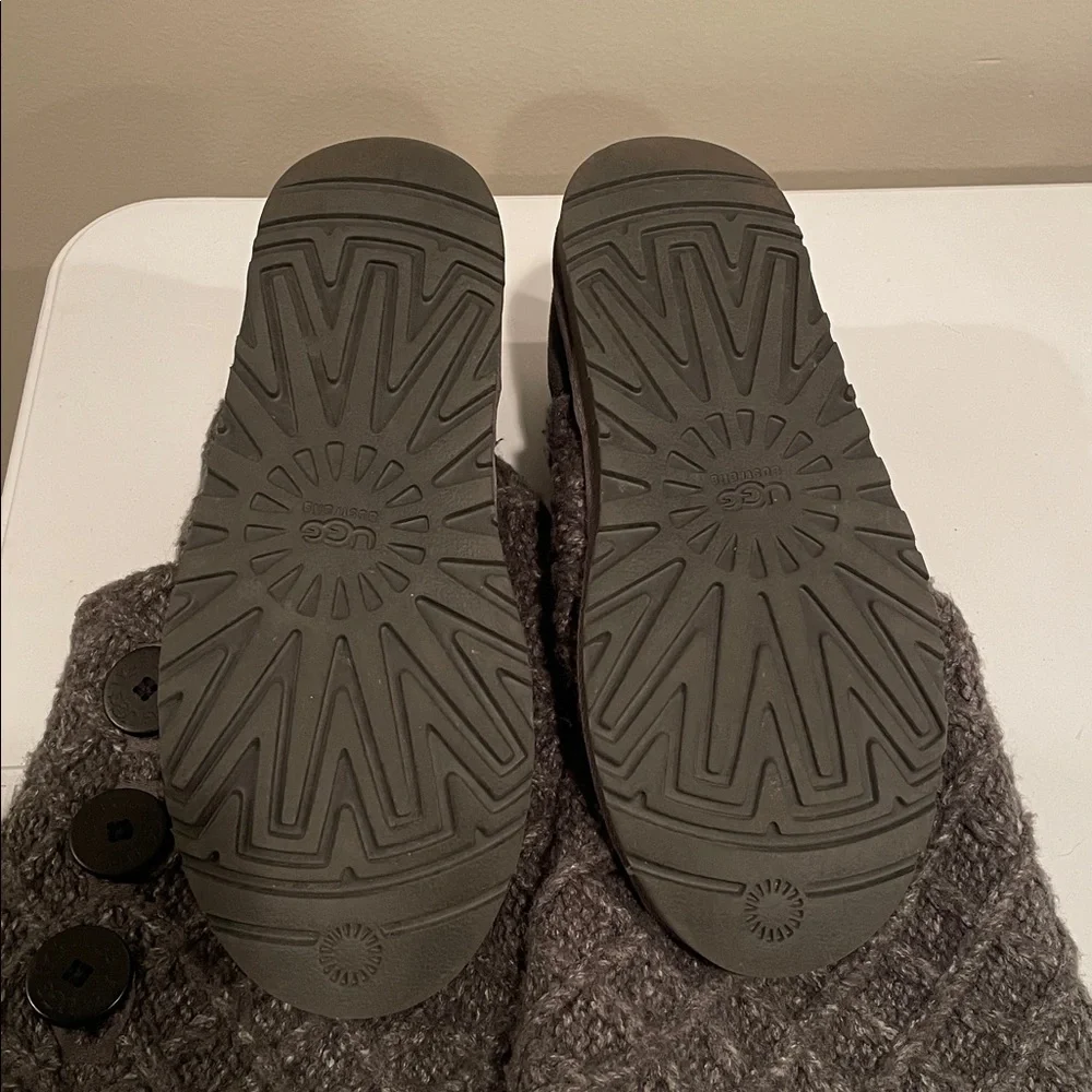 UGG Charcoal Cable Knit Boots